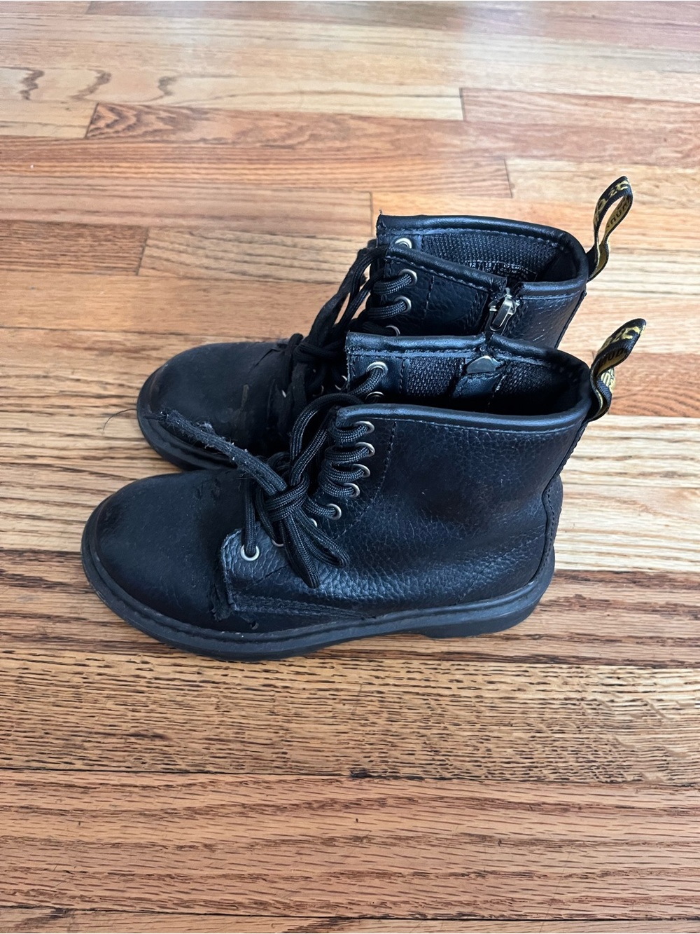 Dr Martens Kids Black Lace/Zip Up Combat Boots Sz 13